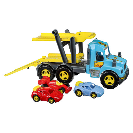 ИГРОЛЕНД Грузовик с игрушками (машинки, песочные наборы), 23x57x27см, пластик, 4 диз., для детей 3+
