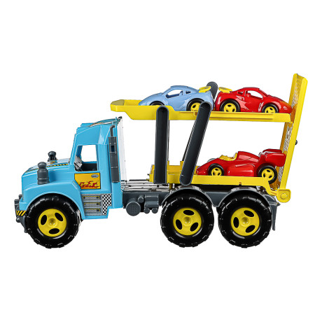 ИГРОЛЕНД Грузовик с игрушками (машинки, песочные наборы), 23x57x27см, пластик, 4 диз., для детей 3+