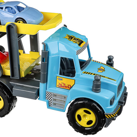 ИГРОЛЕНД Грузовик с игрушками (машинки, песочные наборы), 23x57x27см, пластик, 4 диз., для детей 3+