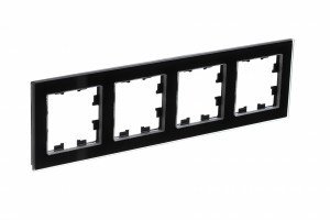 Systeme Electric AtlasDesign Nature рамка СУ 4 мест. стекло черный ATN321004
