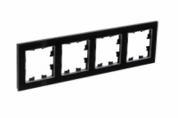 Systeme Electric AtlasDesign Nature рамка СУ 4 мест. стекло черный ATN321004
