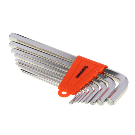 ЕРМАК Набор ключей - шестигранников 1,5-10мм, удл.,9шт. (014)