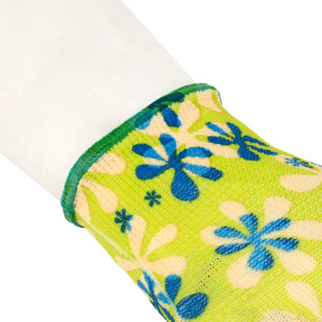 Перчатки садовые из полиэстера с нитрильным обливом, зеленые, S Palisad