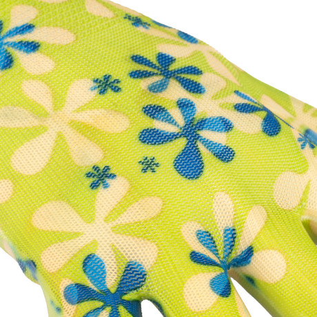 Перчатки садовые из полиэстера с нитрильным обливом, зеленые, S Palisad