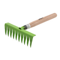 Грабли витые 10 - зубые, 200 х 390 мм, стальные, деревянная рукоятка, Агроном, Сибртех