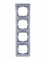 Lezard KARINA рамка 4 мест. (верт.) б/вст матов. серебро (ABS) 707-4300-154