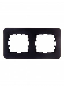 Lezard KARINA LIFE рамка 2 мест. (горизонт.) б/вст чёрн. бархат (ABS) 708-4200-147