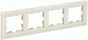 IEK BRITE Рамка СУ 4 мест. РУ-4-2-БрВа стекло ванильный BR-M42-G-K10