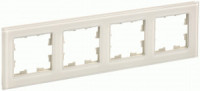 IEK BRITE Рамка СУ 4 мест. РУ-4-2-БрВа стекло ванильный BR-M42-G-K10