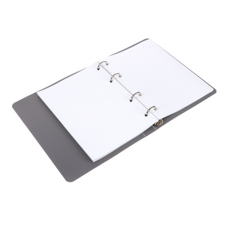 Тетрадь на кольцах А5, 80 л., клетка, обложка пластик, белый блок