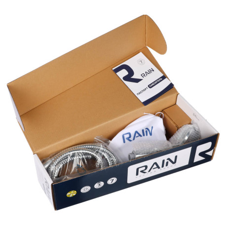 RAIN Смеситель для ванны Коралл, плоский излив 40см, душ. набор, картридж 40мм, латунь, хром