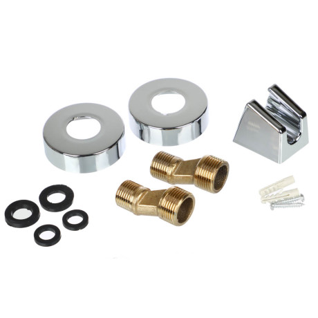 RAIN Смеситель для ванны Коралл, плоский излив 40см, душ. набор, картридж 40мм, латунь, хром