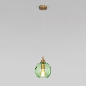 Eurosvet св-к подвесной  Е27 1x40 Вт 200х200х1400 металл бронзовый/зеленый Lotus 50221/1 a058967