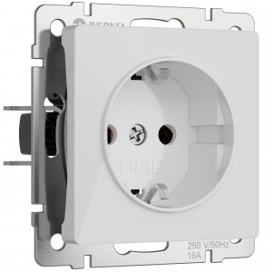 Werkel мех.роз. СУ 1 мест. 16A земля, шторки (белый акрил) W1171141 a064012