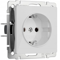 Werkel мех.роз. СУ 1 мест. 16A земля, шторки (белый акрил) W1171141 a064012