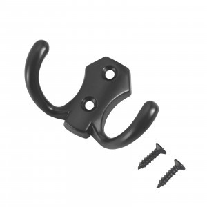 Крючок-вешалка мебельн 2-рожк 306В BL матовый черный Инд. уп. на подвесе StahlBuro (300,50)