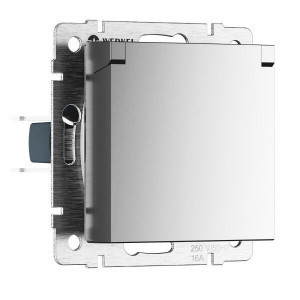 Werkel Розетка СУ 1 мест. 16А земля шторка крышка IP44(серебряный мат) W1171265 a069594