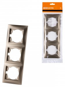 TDM Лама рамка 3 мест. вертикальная бронза SQ1815-0734