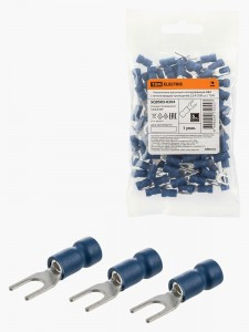 TDM Наконечник вилочный изолированный НВИ с легким вводом проводника 2,5-4 (100 шт.)  SQ0503-0204