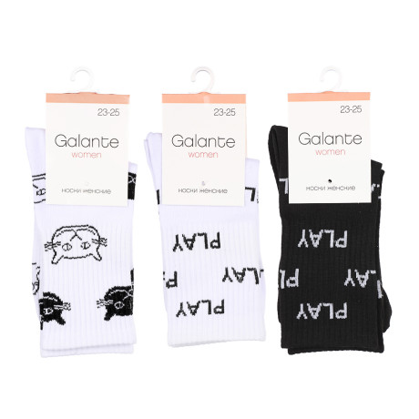 GALANTE Носки универсальные, р.25-27, 85% хлопок, 10% полиэстер, 5% спандекс, разноцветные, НВ22-24