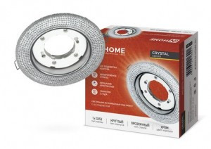 ASD/inHome св-к встр. GX53R-crystal R12L с подсветкой 122(90)x40 Прозр/ Хром 6221