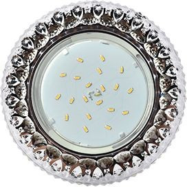 Ecola GX53 H4 LD7009 св-к Круг "Кристалл" подсветка 4K Черный/Хром 40x125 FK53CCEFB (10!)