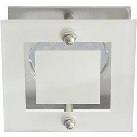 Ecola DL200 MR16 GU5.3 св-к Квадрат со Стеклом Прозр. Матовый/Хром 45x77 FC16ASECB (10!)