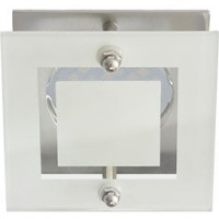 Ecola DL200 MR16 GU5.3 св-к Квадрат со Стеклом Прозр. Матовый/Хром 45x77 FC16ASECB (10!)