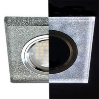 Ecola LD1651 MR16 GU5.3 св-к Стекло Квадрат подсветка 4K Серебр.блеск/Хром 25x90х90 SS1651EFF (10!)