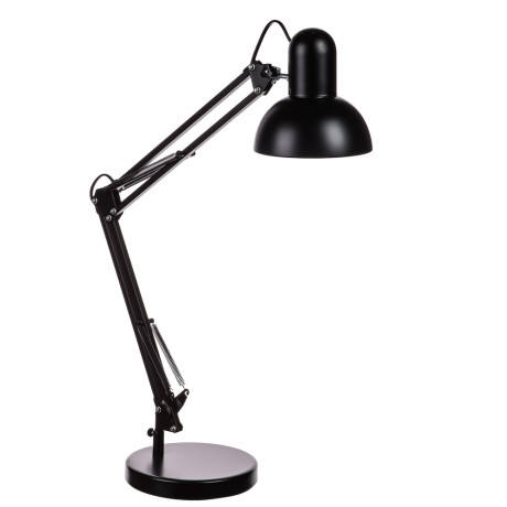 BY Светильник настольный Лунд Е27,60Вт,230В,85см, струбцина,подставка,каб.140см,металл,черный