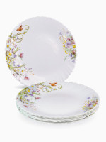 Тарелка обеденная Ромашки 24см стекло (кратность 6шт!!!) МФК MFK21070