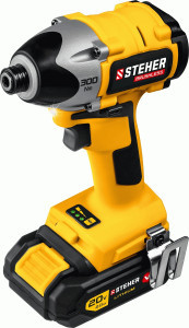 STEHER винтоверт бесщеточный V1, 20В, 300Нм, 2 АКБ (2Ач),кейс, CSB-300-2