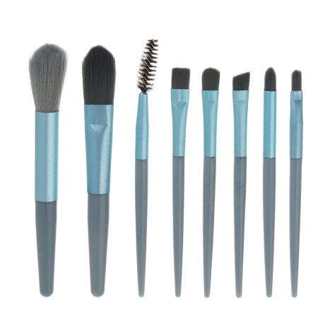 Кисти для визажа 8 шт тм ЮНИLOOK ,пластик, металл, иск.ворс, ПУ, 10,5-12 см, 3 цвета