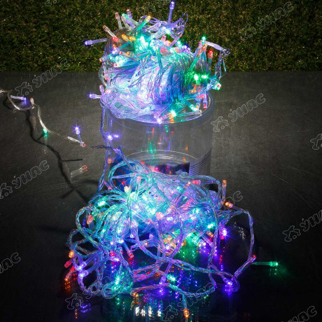 Гирлянда LED L-8 400 ламп прозрачный провод цветной