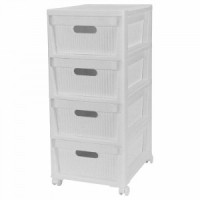 Комод на колесах VELVET 4 Ящика, 300х385х690 мм светло-серый флэк 435218838 Бытпласт