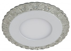 ЭРА DK LED 14 SL/WH св-к св/д круглый "белая подсветка" 3+3W прозрачный/белый (60/120