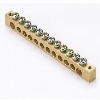 EKF Шина N "Ноль" (нул.) 8х12мм 125A  (12 отверстий/крепеж по краям) латунь EKF PROxima