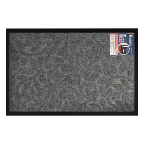 Коврик придверный, влаговпитывающий, SINDBAD TT11 40х60смх6мм, серый (узоры)