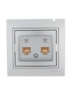 Lezard Мира роз. телеф. СУ 2 мест. металлик серый (RJ11) (корпус PC) 701-1010-138