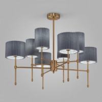 EUROSVET Люстра 8x40W E14 840x840x640 мет.латунь/ткань черный 60162/8 Умный дом Notturno a065666