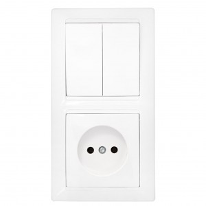 Bylectrica СТИЛЬ Блок (2 выкл. + роз.) СУ белый, (2В-РЦ-687)