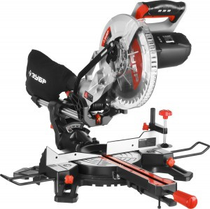 Пила ЗУБР "МАСТЕР" торцовочная, 255 мм, 1800 Вт, 5000 об/мин, с протяжкой, лазер, удлинители стола