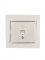 Lezard Мира роз. компьют. СУ 1 мест. перламутр (RJ45) (корпус PC) 701-3030-139