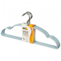 Вешалка-плечики 40см, металл с ПВХ покрытием, 10 шт/уп, бирюзовый 107915 Рыжий кот