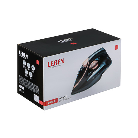 LEBEN Утюг беспроводной, 2600 Вт, подошва - керамика, бак 260 мл