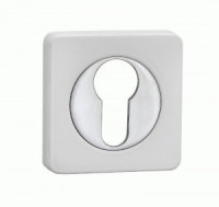 Накладка на цилиндр квадрат. РЕНЦ, супер белый/хром блестящий INET 02 SW/CP