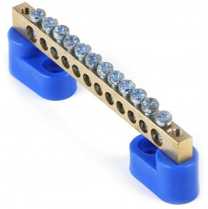 Smartbuy Шина "N" нулевая (латунь) 6х9мм на двух угл. изоляторах 12 групп Smartbuy SBE-bc-12-2i