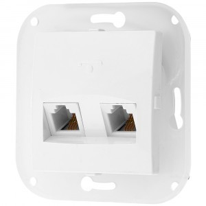 Bylectrica УЮТ мех. розетки телефонной 2 гнезда, белый, (ТР24-055)