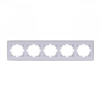 Lezard RAIN рамка 5 мест. горизонт. бел. с бок. вст. хром (PC) 703-0225-150