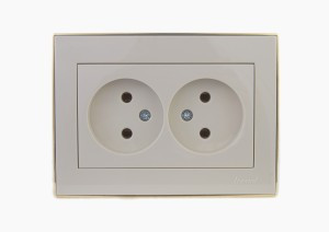 Lezard RAIN роз. СУ 2 мест. крем с бок. вст. золото, керамика (корпус PC) 703-0326-128